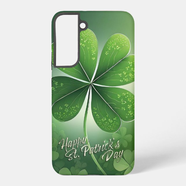 Green Shamrocks Happy St. Patrick's Day (8) c Samsung Galaxy S22+ Case (Back)