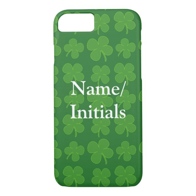 Green Shamrocks, Irish Clover Pattern Case-Mate iPhone Case (Back)
