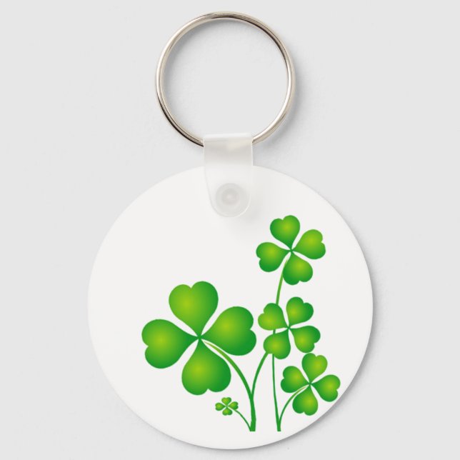 Green Shamrocks  Key Ring (Front)