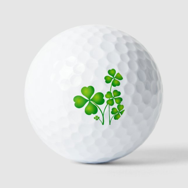 Green Shamrocks  Keychain Golf Balls (Front)