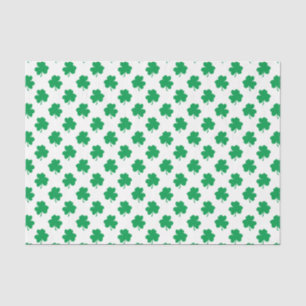 Green Shamrocks on White St.Patrick’s Day Clover Tissue Paper