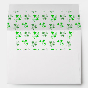 Green Shamrocks Pattern Envelopes