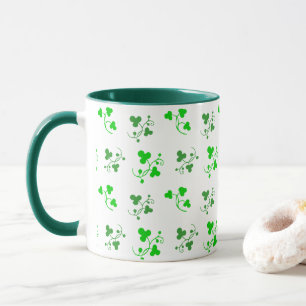 Green Shamrocks Pattern Mug