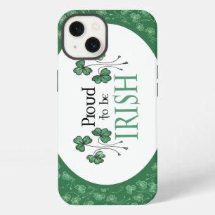 Green Shamrocks Pattern Proud to be Irish iPhone Case