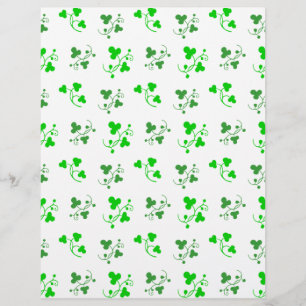 Green Shamrocks Pattern Scrapbook Paper