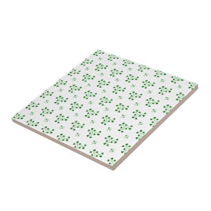Green Shamrocks Pattern Tile