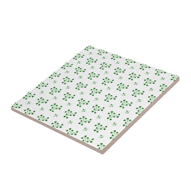 Green Shamrocks Pattern Tile (Side)