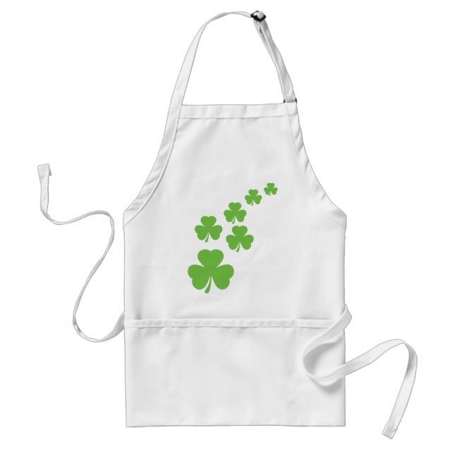 green shamrocks rain standard apron (Front)