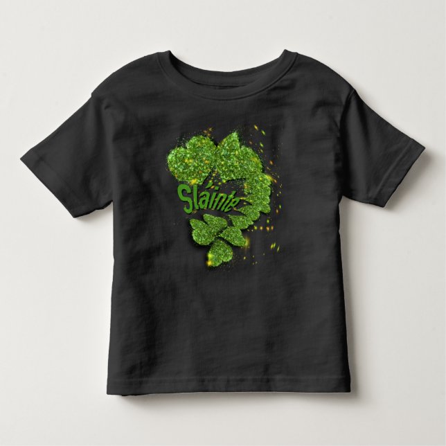 Green Shamrocks | sparkling hearts ShainteT-Shirt Toddler T-Shirt (Front)