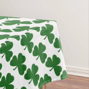 Green Shamrocks St. Patrick's Day Clovers Tablecloth