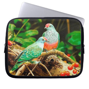 green_sheath bird laptop sleeve