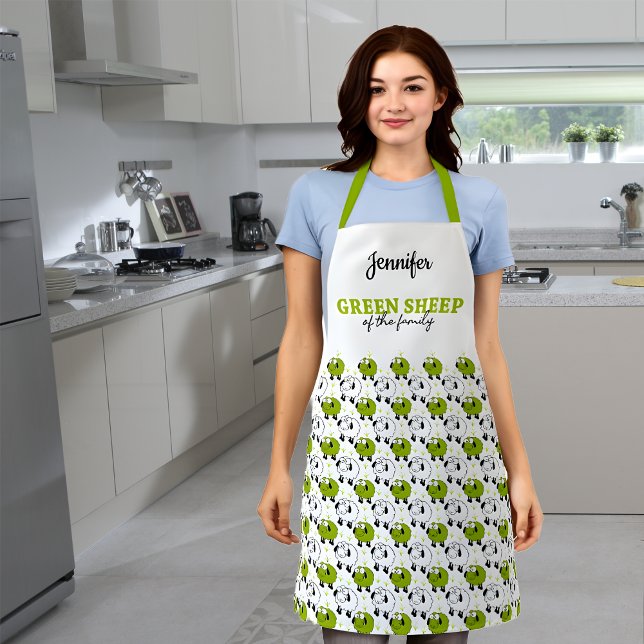 Green Sheep of The Family Customisable Apron (Creator Uploaded)
