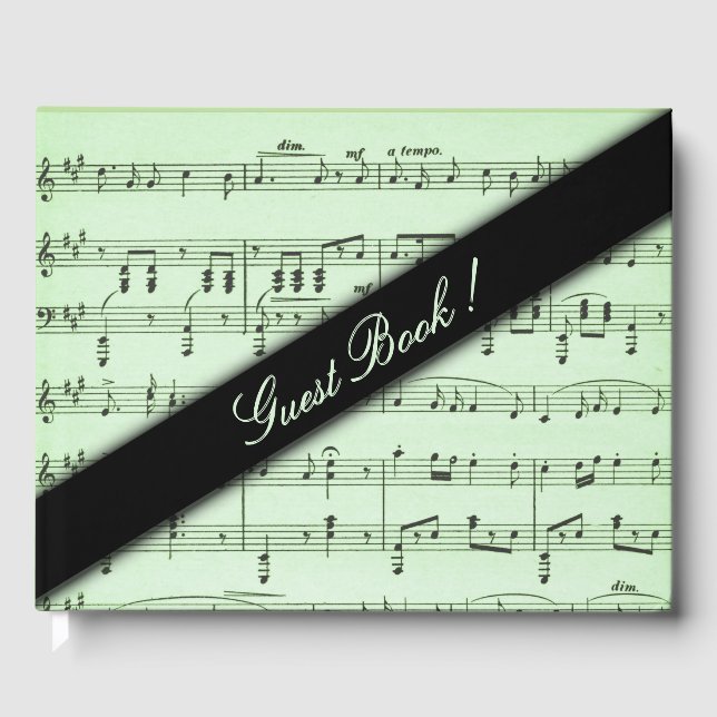 Green Sheet Music Guest Book (Front)