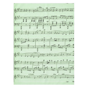 Green Sheet Music Tablecloth