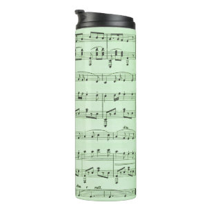 Green Sheet Music Thermal Tumbler