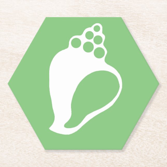 Green Shell Paper Coaster (Front)