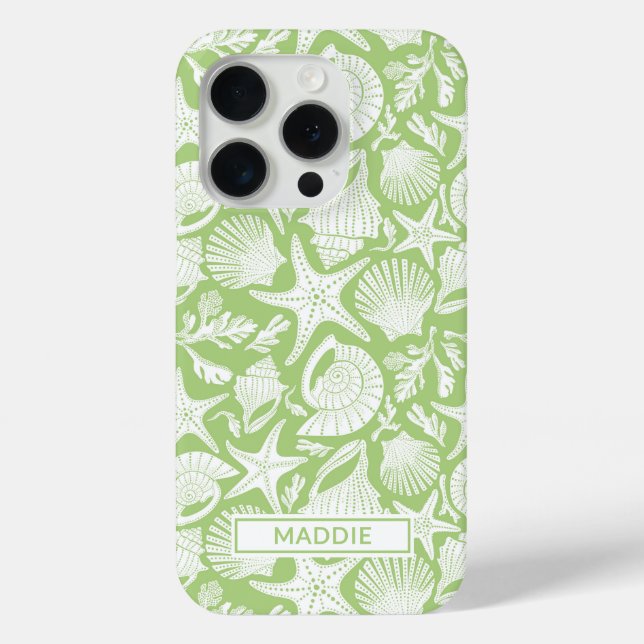Green Shells Personalized Case-Mate iPhone Case (Back)