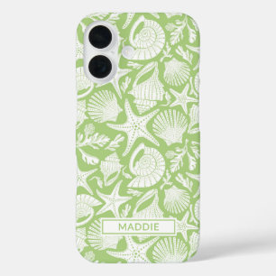 Green Shells Personalized iPhone 16 Case