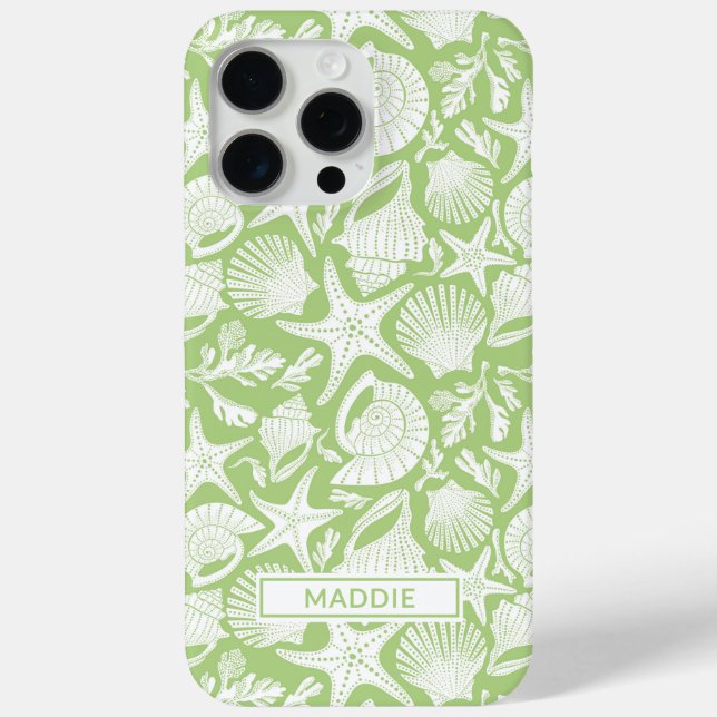 Green Shells Personalized Case-Mate iPhone Case (Back)