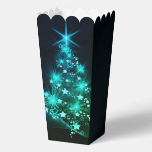 Green Shine of Stars on Christmas Tree Dark Favour Box