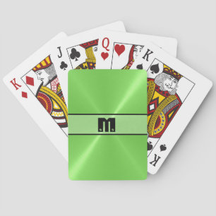 Green Shiny Stainless Steel Metal 4 Playing Cards