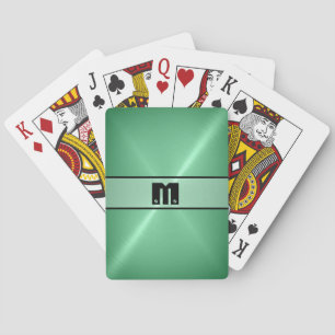Green Shiny Stainless Steel Metal Playing Cards