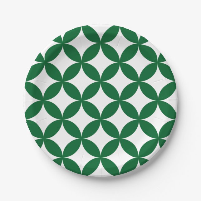 Green Shippo 7" Paper Plates (Front)