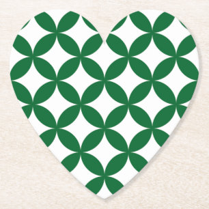 Green Shippo Heart Paper Coaster