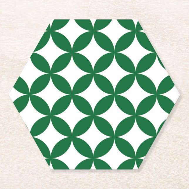 Green Shippo Hexagon Coaster (Front)