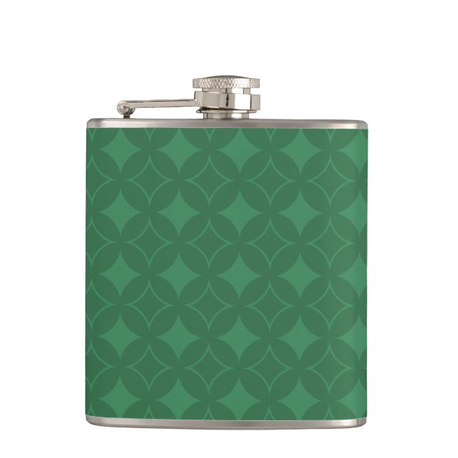 Green Shippo pattern Hip Flask (Front)
