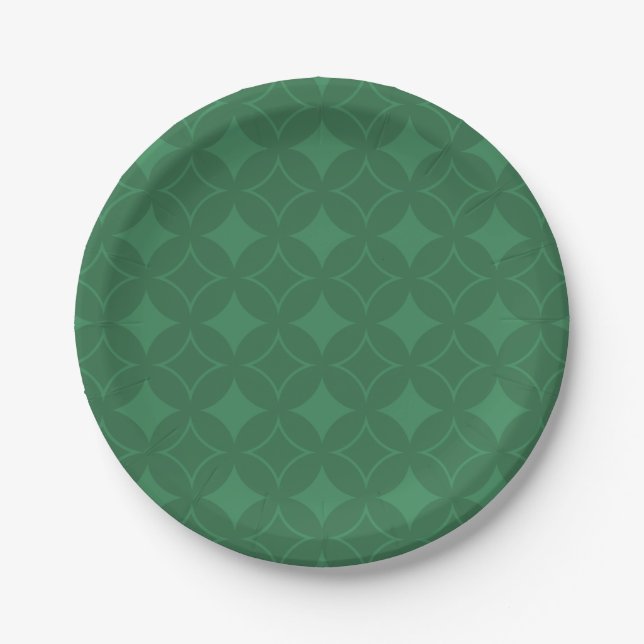 Green Shippo pattern Paper Plate (Front)
