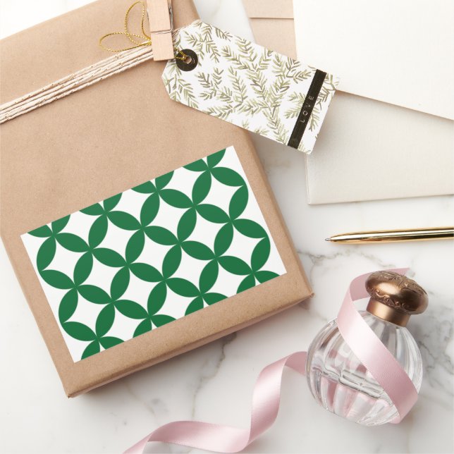 Green Shippo Rectangle Stickers (Gifting)