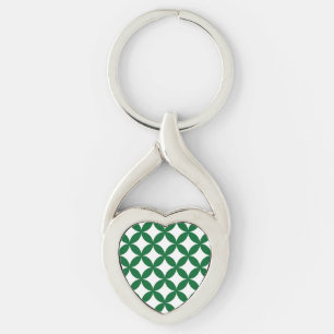 Green Shippo Twisted Heart Keychain