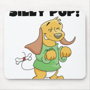 Green Shirt Silly Pup Mouse Pad