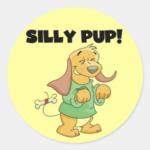 Green Shirt Silly Pup Tshirts and Gifts Classic Round Sticker