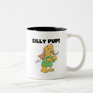 Green Shirt Silly Pup Tshirts and Gifts Two-Tone Coffee Mug