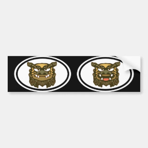 Green Shisa pair Bumper Sticker