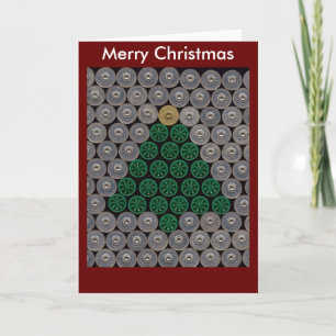 Green shotgun shell tree Christmas Card