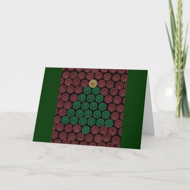 Green Shotgun Shell tree Holiday Card (Front)