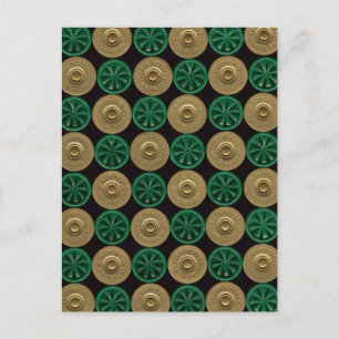 green shotgun shells postcard