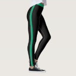 Green Side Stripe Black Leggings<br><div class="desc">Custom Colours - Sports Green Side Stripe Black Leggings - Design Your Own - or Choose / Add Your Stripe and Leggings Colours with Customisation tool ! Good Luck - Be Happy :) by MIGNED</div>