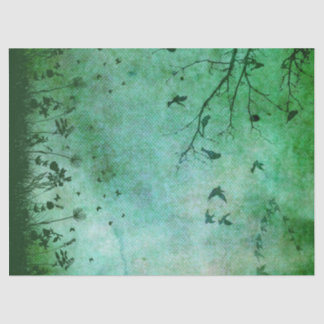 Green Silhouette Art Tissue Paper