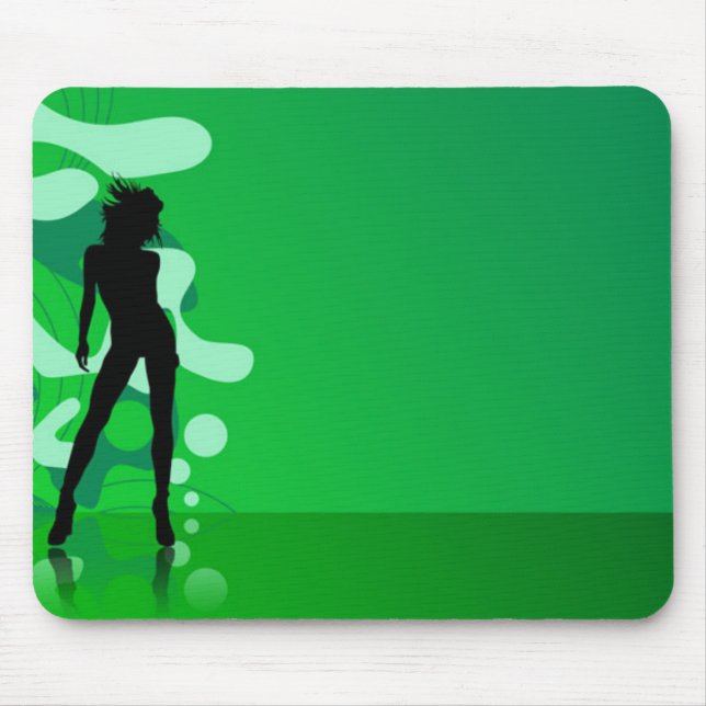 Green Silhouette Mouse Pad (Front)