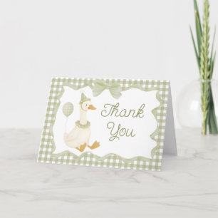 Green Silly Goose Baby Shower Thank You Card