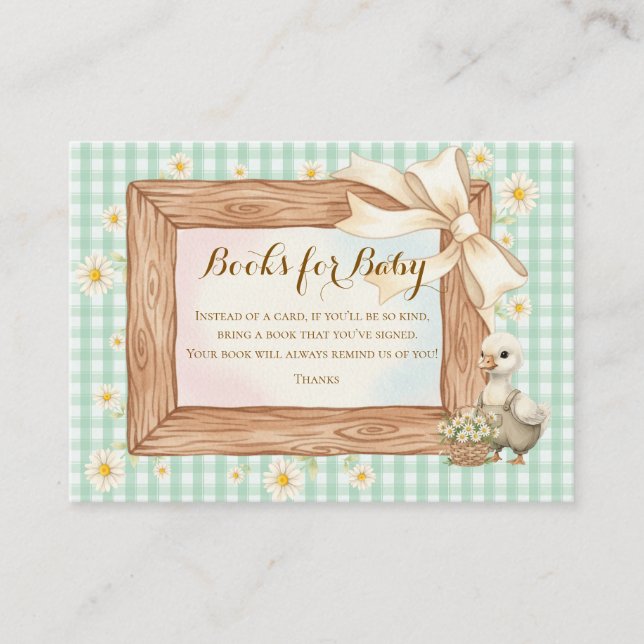 Green Silly Goose Books for Baby Enclosure Card (Front)