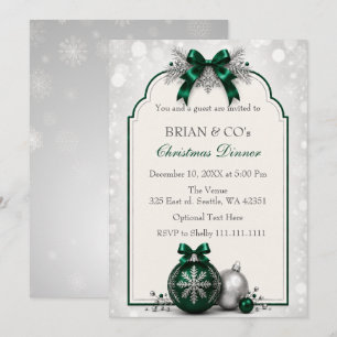Green Silver Festive Corporate Christmas Party Invitation