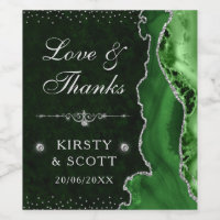 Green & Silver Glitter Agate and marble Wedding
