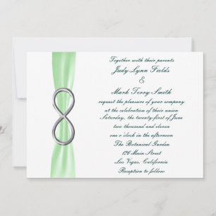 Green Silver Infinity Wedding Invitation