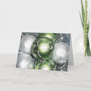 'Green & Silver Sparkle' Holiday Card - Christmas
