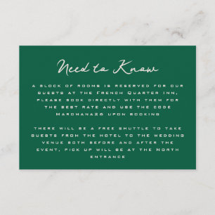 Green Simple and Chic Additional Information Enclosure Card